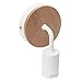 IJ INJUICY Vintage Wooden Wall Sconce, Metal Wall Light Fixture for Bedroom Living Room Bedside Hall Night Lighting Reading Lamp (White)