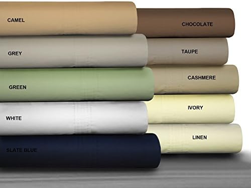 Queen Size Sage Green Color Bed-Sheet Set With PillowCases 500TC 100% Combed Cotton Sateen 4 Piece