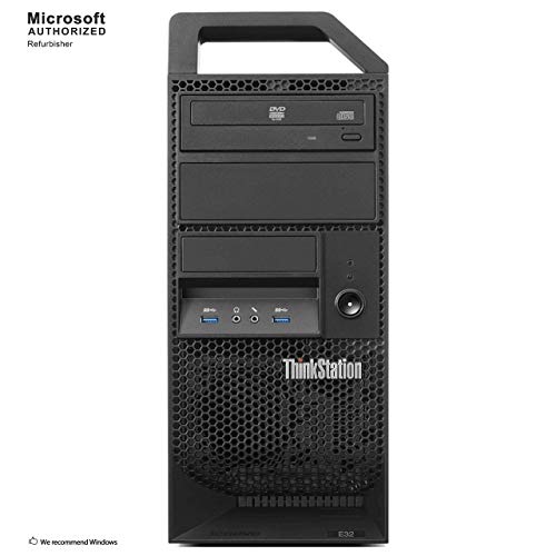 Lenovo ThinkStation E32 Tower Business PC, Intel Quad Core i7 4770 up to 3.9GHz, 8G DDR3, 120G SSD + 500G HDD, WiFi, BT 4.0, DVD, Windows 10 64-Multi-Language Support English/Spanish/French(Renewed)
