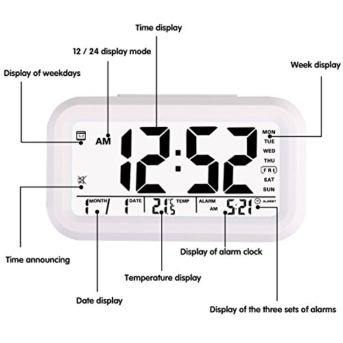 low-cost Alarm Clock, Aitey Talking Alarm Clock with Large Digital
