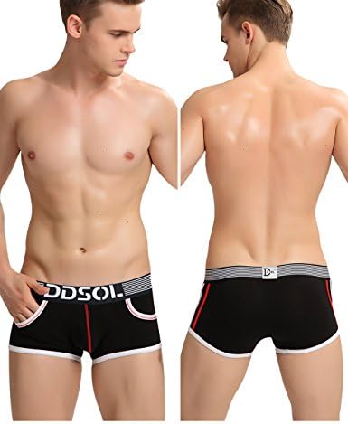 Fedpop Men's 3 Pack Stretch Trunks Underwear Low Rise Cotton Underpant