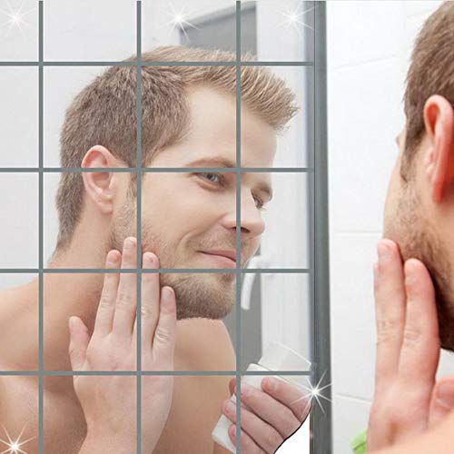 Xixini Nuevo 16 UNIDS Acrílico Cuadrado Espejo Pegatinas de Pared 5.9 por 5.9 Pulgadas 3D Extraíble Calcomanía de la Pared del Hogar Decoración de DIY