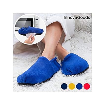 InnovaGoods IG114437 - Zapatillas de casa calentables en microondas, color azul