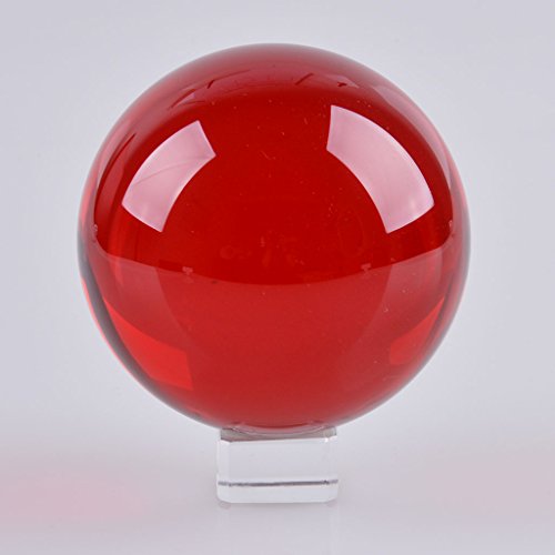 LONGWIN 50mm(2 inch) Fengshui Crystal Ball Healing Crystals(Red)