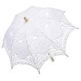 Remedios Lace Parasol Umbrella for Flower Girls Kids Photo Decoration White