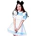 Colorful House Women Blue Maid Outfit Adult Anime Maid Dress Costume Lolita Cosplay Apron Halloween Fancy Fairytale Dress(X-Large, Blue)