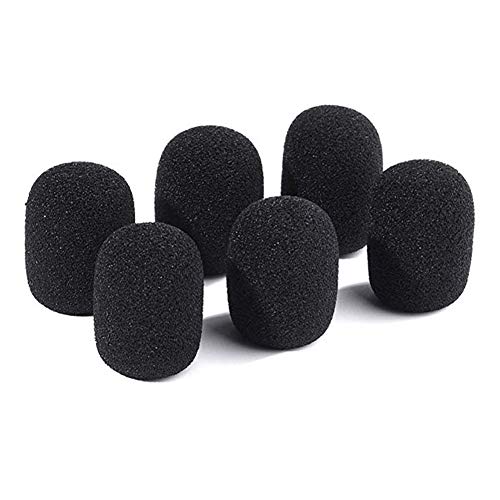 20 Pack Mini Size Lapel Headset Microphone Mic Sponge Windscreen Foam Cover Shield Protection (Black)