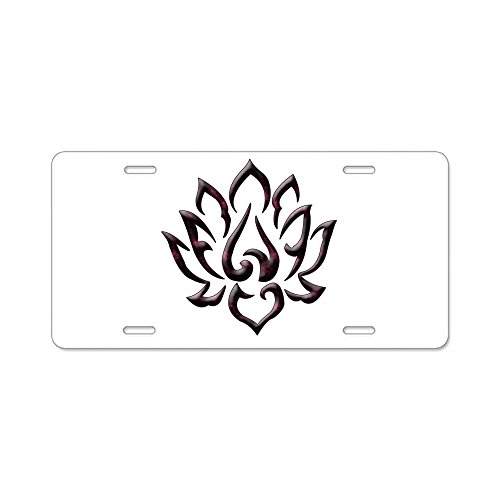 CafePress - Lotus Flower Aluminum License Plate - Aluminum License Plate, Front License Plate, Vanity Tag