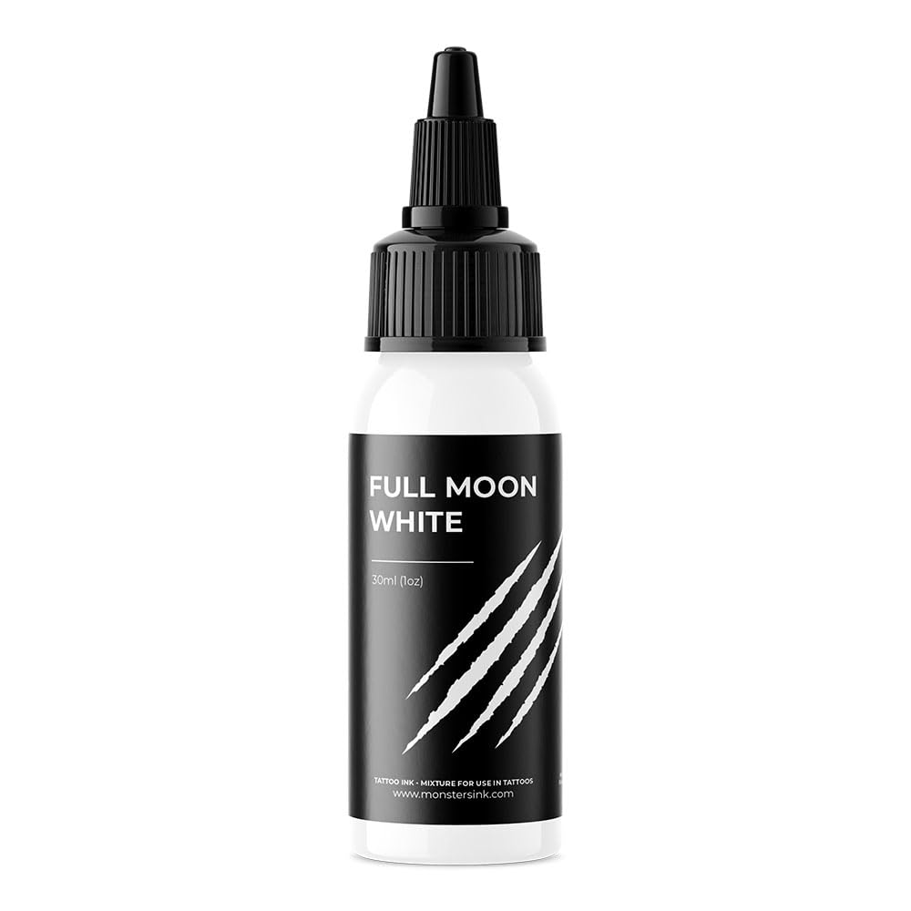 Monsters Ink Full Moon White Tattoo Ink an Opaque Bright White Tattoo Ink (Full Moon, 30ml)