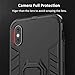 BestAlice for Xiaomi Redmi Note 6 Pro Case/Redmi Note 6 Case, Hybrid Heavy Duty Protection Shockproof Defender Kickstand Armor Case Cover Tempered Glass Screen Protector，Red