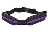 Qzoxx Unisex Super Light Weight Sports Running Waist Pouch Bag Pocket Belt with two pockets for store Smartphone/Keys/Wallet etc...