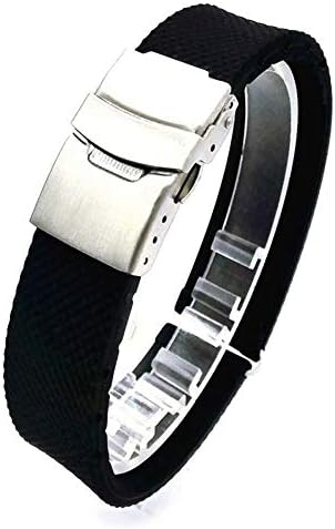 Unique Watch Straps Colors 20-24mm Waterproof Silicone Rubber Replace Top Watch Band Strap Straight End Bracelet Stainless Steel Double Click Folding Wristwatchbands