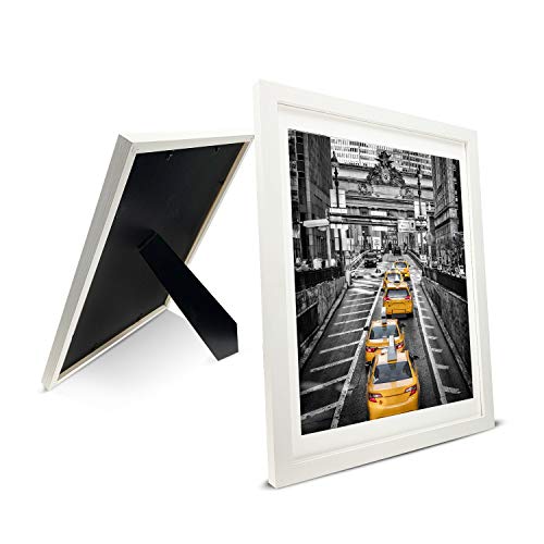 Finefrarm 12x16 White Picture Frame to Display 11x14 Photo with Mat or