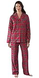 PajamaGram Women's Stewart Plaid Cotton Flannel Boyfriend Pajamas