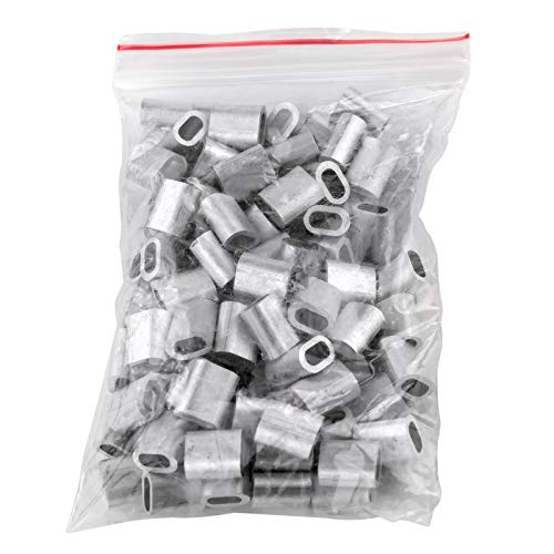 Aluminium Pressklemmen 3 mm (100 Stück) Aluminium Pressklemmen Pressklemme Presshülsen Seilklemmen Drahtseilklemmen – Bild 4