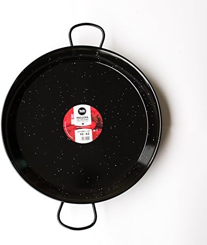 Enamelled Steel Valencian paella pan. 17Inch / 42cm / 10 Servings