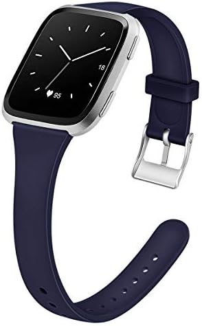 MEFEO Compatible with Fitbit Versa Bands, Slim Soft Silicone Sport Band Thin Narrow Wristband Replacement Strap for Fitbit Versa/Versa 2/Versa Lite Edition Women Men