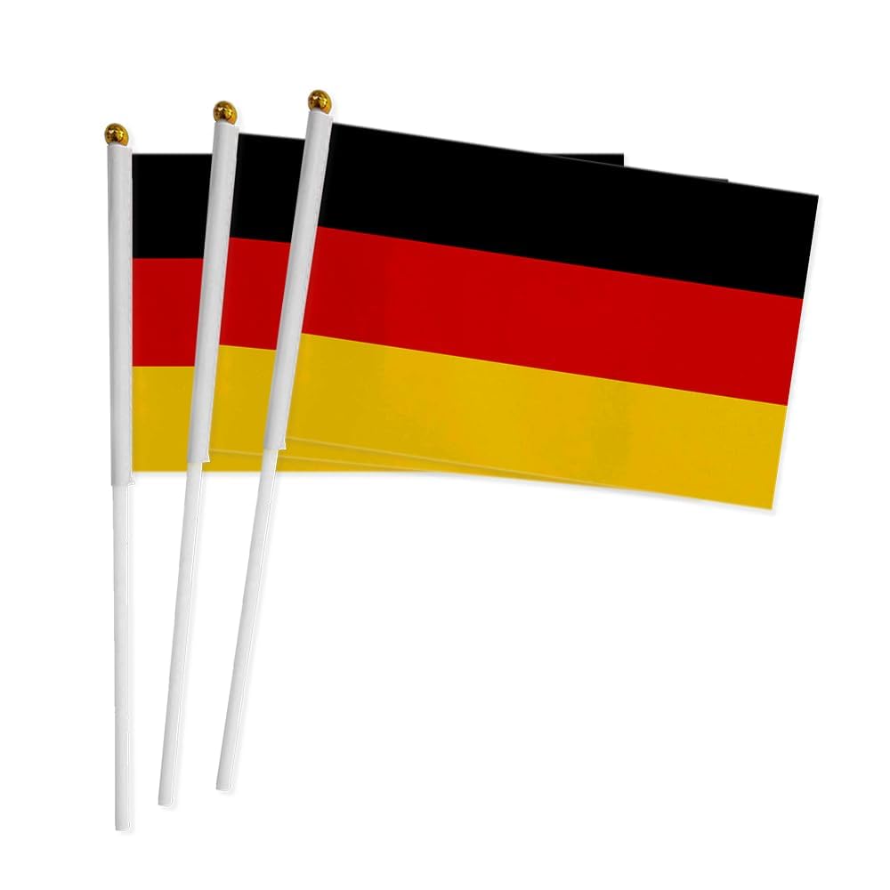 Pack of 20 Hand Crank Flags Germany National Holidays Party Parades Hand Flag Sports Events Bar Decoration