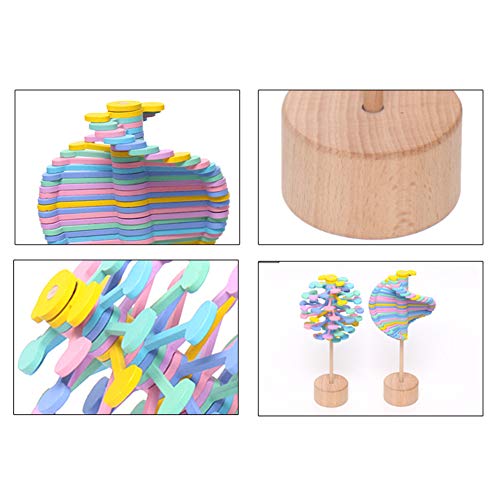 MeetUs Christmas Magic Rotating Toy Wooden Rotary Relief Bar Stress Relief Toys Puzzle Desk Fun Decompression Toy for Children and Adults,Home and Office Decor