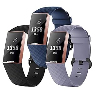 FunBand Fitbit Charge 3/Charge 4 armband van zachte siliconen reserveband verstelbaar sportaccessoire voor Fitbit Charge…