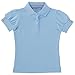 French Toast Little Girls Puff Sleeve Polo Shirt, Light Blue,  Small/6/6x