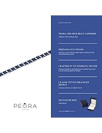 Plata de ley Creado Sapphire pulsera corte princesa 14.00 quilates