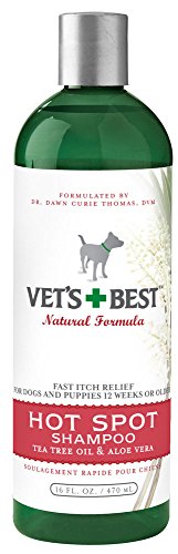 Vet's Best Hot Spot Itch Relief Shampoo for Dogs | Relieves Dog Dry Skin, Rash, Scratching, Licking, Itchy Skin, and Hot Spots | 16 Ounces