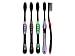 HOODDEAL 4Pcs Activated Charcoal Toothbrush Dental Care Bamboo Charcoal Nano Toothbrush for Home Camping Travel, Hotel, Guests 1 Set
