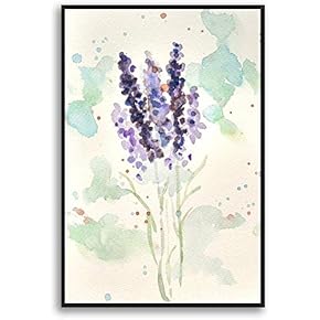 Framed Canvas Home Artwork Decoration Watercolor Painting Canvas Wall Art for Living Room, Bedroom - 16x24 inches