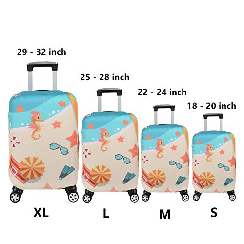 Fvstar Beach Travel Luggage Cover Washable Luggage Cover Spandex Suitcase Protector Cove Baggage Covers