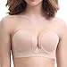 ZOINDSC Push up Plunge Invisible U Plunge Bras Strapless Backless Self Adhesive Reusable Silicone Sexy Bras for Women(U-Nude-D)