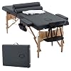 Massage Table Massage Bed Spa Bed 73″ Heigh Adjustable 2 Folding Portable Massage Table W/Sheet Cradle Bolsters Hanger Facial Salon Bed