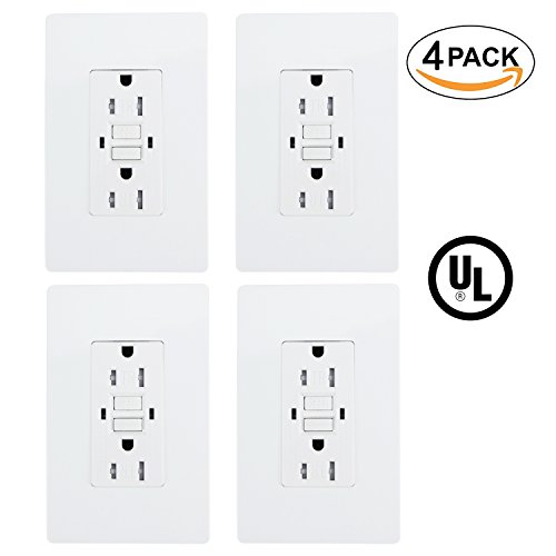 4 pcs ul listed gfci self testing tamper-resistant rece…