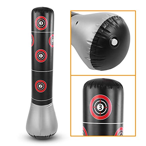 Jadpes Inflatable Decompression Boxing Post, Inflatable Boxing Punching Kick Training Tumblers Bag Pressure Relief Accessory Material Boxing Bag Top for Kids