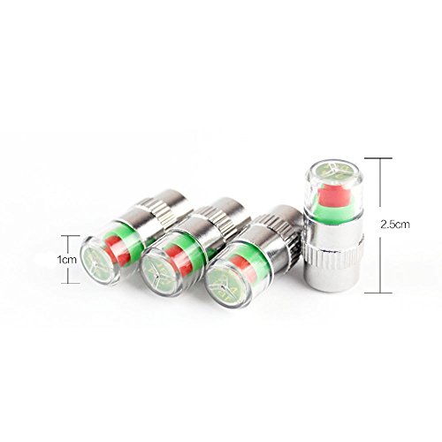 Daycount 4 Pcs 2.4 Bar 35 PSI Auto Car Tire Pressure Monitor Valve Stem Caps Sensor Indicator Alert Diagnostic Tools Kits