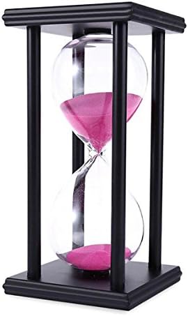 30 minutes Hourglass Wooden sand Timer 3/5/7Mins Home decoration furniture kids Brushing timer (30 minutes black box pink)
