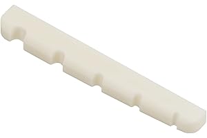Miwayer 4/5/6 String Electric Bass Bone Bridge Nut Flat Bottom Pre-Slotted Made of Real Bone (5S 45X3.5X5.7/4.5 1pack)