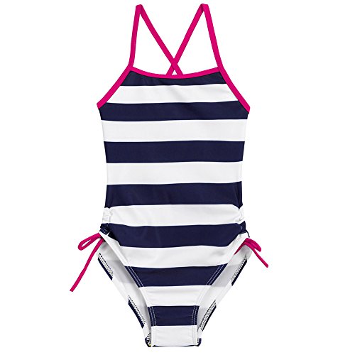 Arshiner Girls' One Piece Swimsuit Bathing Suits,Navy Blue,Size 130