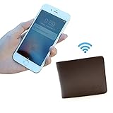 Erisonic Best Smart Bluetooth Leather Wallet with Androd/Iphone APP for Mens Safe Wallet (Brown)
