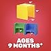 Constructive Playthings Cube Chairs, Set of 4 with Two Different Seat Heights or Flip to Use as a Table for Ages 9 Month and Up