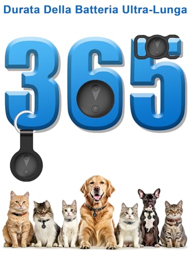 GPS per Cani, Collare GPS Gatto con Tracciamento in Tempo Reale, Mini Localizzatore per Cani, Localizzatore per Gatto Senza Abbonamento, per iOS e Android, può Essere Indossato con un Collare, Nero