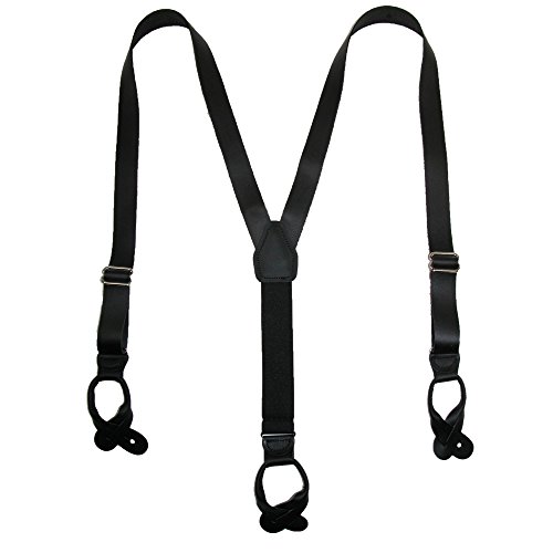 Leather Button-End 1 Inch Suspenders