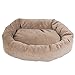 Majestic Pet 40 Inch Suede Calming Dog Bed Washable 40x29x9 (Inch)– Cozy Soft Round Donut Dog Bed with Spine Support for Dogs to Rest Their Head - Pet Bed Large – Stone