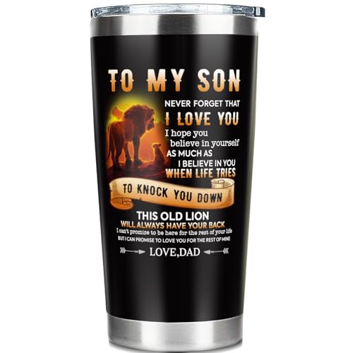 Fatbaby To My Son Gifts Coffee Tumbler 20oz, Gifts for Adult Son from Dad, Graduation Christmas Birthday Gift Ideas for Sons Stainless Insulated Coffee Cup at Amazon