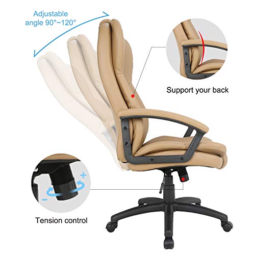 HOMEFUN Ergonomic Executive Office Chair, Black High Back Comfortable
