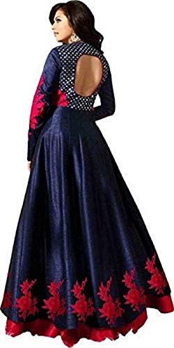 renzydeal fashion women's anarkali gown (dark blue, free size)