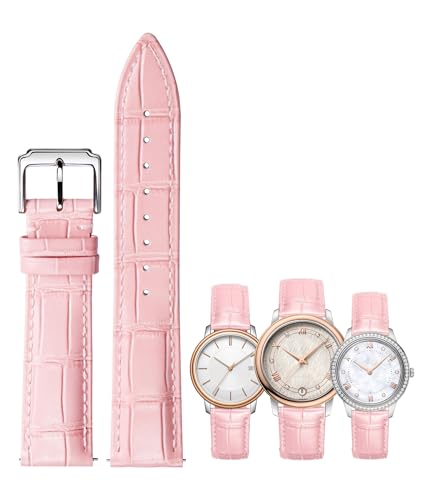 BINLUN Leather Watch Strap Quick Release Replacement Crocodile Leather Watch Bands for Men Women (Pink, 18mm)