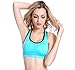 Lataly Womens Racerback Sports Bras Seamless High Impact Support Workout Yoga Bra,Black Blue,XL