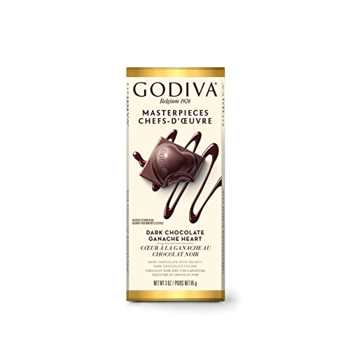 Godiva Chocolatier Masterpiece Dark Chocolate Ganache Hearts Bar, Great