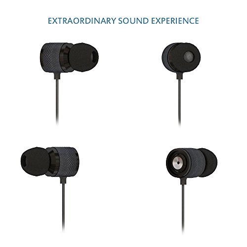 Earphones, In-Ear Earbuds Noise Isolation, Headphone,Earphones with Stereo Mic & Remote Control for Android and IPhone … (black)